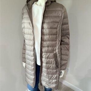 Stylish Taupe Puffer Coat
